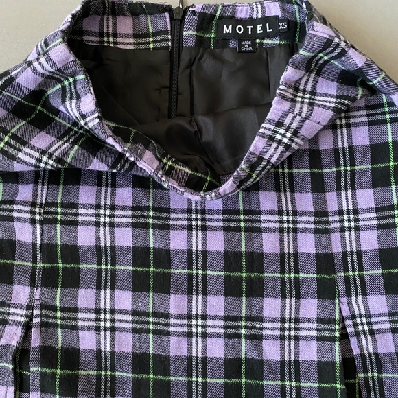 Y2K Purple Tartan Plaid Mini Skirt - Picture 3 of 4